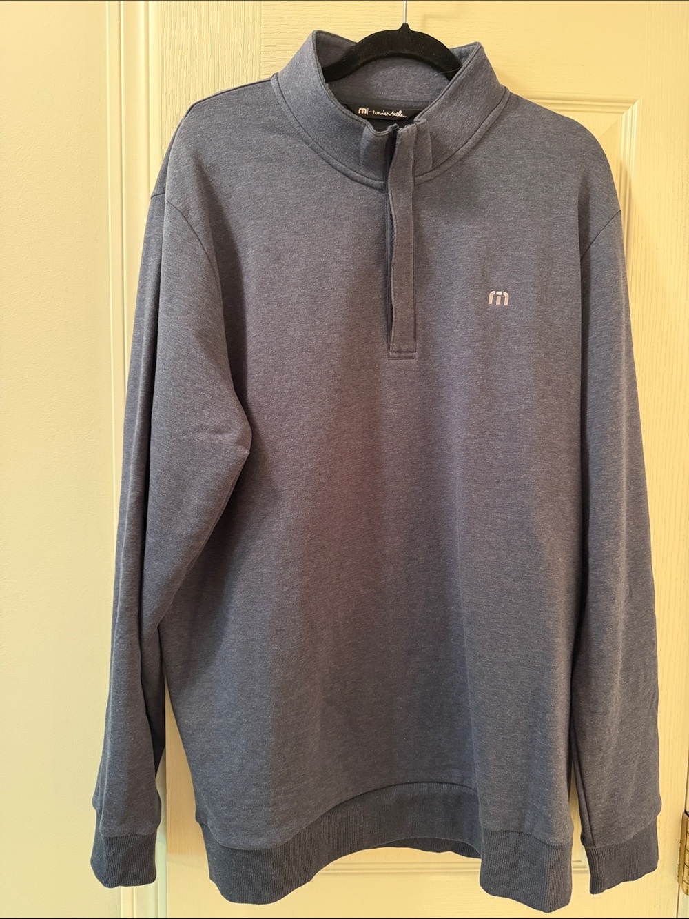 Travis Mathew Men's Slate Blue Quarter-Zip Pullover